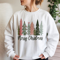 Minimalist Forest Pine Tree Sweatshirt, Merry Christmas Tree Sweatshirt, Comfy Holiday Graphic Crewneck, Winter Nature Sweatshirt, Xmas Present