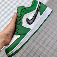 Low Top Sneakers, Green White Colorway, Lace Up Design, Casual Gift for Sneaker Fans