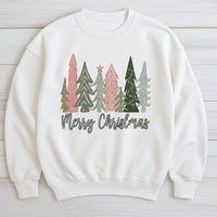 Minimalist Forest Pine Tree Sweatshirt, Merry Christmas Tree Sweatshirt, Comfy Holiday Graphic Crewneck, Winter Nature Sweatshirt, Xmas Present