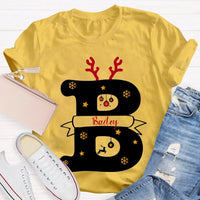 Reindeer Antlers Merry Christmas T-Shirt, Personalized Teacher Christmas Shirt, Custom Teacher Holiday Tee, Teacher Christmas Present