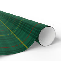 Tartan Pattern Gift Wrap, Green Plaid Wrapping Paper, Red and Yellow Stripe Wrapping Paper, Christmas Plaid Gift Wrap, Holiday Paper Roll