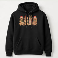 Festive Dog Lights Hoodie, Christmas Golden Retriever Hoodie, Holiday Dog Lover Hooded Sweatshirt, Adorable Xmas Golden Retriever Pullover