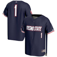 #1 Fresno State Bulldogs Lightweight Baseball Jersey - Navy