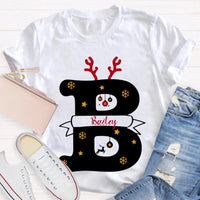 Reindeer Antlers Merry Christmas T-Shirt, Personalized Teacher Christmas Shirt, Custom Teacher Holiday Tee, Teacher Christmas Present