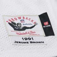 Philadelphia Eagles Jerome Brown White 1991 Authentic Throwback Retired Player Jersey