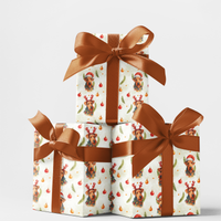 Festive Dog Holiday Wrapping Paper, Airedale Terrier Christmas Wrapping Paper, Adorable Puppy Gift Wrapping Paper, Dog Lover Present Wrap