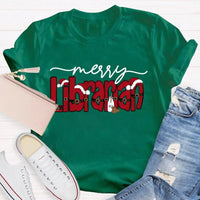 Merry Christmas Bookish T-Shirt, Librarian Christmas Shirt, Holiday Book Lover Graphic Tee, Reading Teacher Winter Holiday Shirt Present