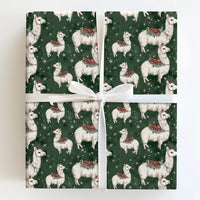 Winter Animal Gift Wrap, Christmas Llama Wrapping Paper, Adorable Holiday Llama Paper, Festive Present Wrap, Whimsical Gift Wrapping Paper