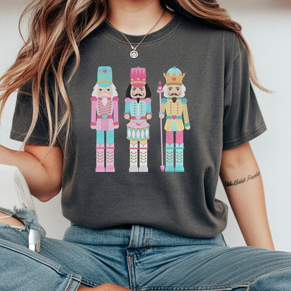 Pastel Nutcracker Ballet T-Shirt, Nutcracker Christmas Shirt, Adorable Holiday Graphic Tee, Festive Winter Dance T-Shirt, Chr