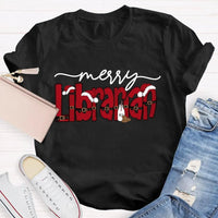 Merry Christmas Bookish T-Shirt, Librarian Christmas Shirt, Holiday Book Lover Graphic Tee, Reading Teacher Winter Holiday Shirt Present