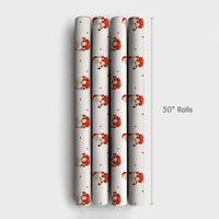 Comfy Hot Cocoa Christmas Gift Wrap, Watercolor Santa Wrapping Paper, Adorable Santa Claus Present Wrap, Rustic Holiday Packaging Roll