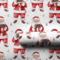 Vintage Camera Christmas Gift Wrap, Photographer Santa Claus Wrapping Paper, Whimsical Holiday Wrapping Paper, Photo Xmas Wrapping Paper