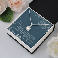 Cushion Cut Pendant, Eternal Hope Necklace for Wife, Cubic Zirconia Necklace, White Gold Stainless Steel Jewelry, Christmas Necklace Present