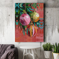 Holiday Ornament Canvas Print, Christmas Ornament Wall Art, Impressionist Christmas Canvas Art, Festive Wall Decor, Winter Season Present