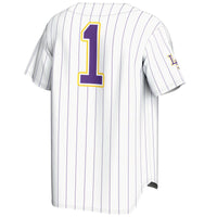 #1 LSU Tigers Lightweight Baseball Jersey - White