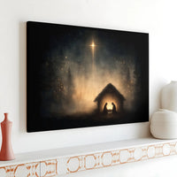 Star of Bethlehem Canvas Print, Nativity Scene Canvas Wall Art, Holy Night Christian Canvas, Religious Christmas Decor, Holiday Home Present