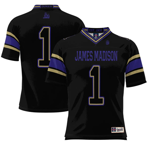 #1 James Madison Dukes Endzone Football Jersey - Black