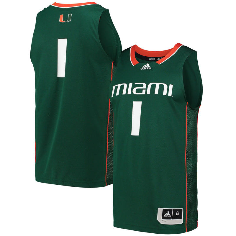 #1 Green Miami Hurricanes Swingman Basketball Jersey