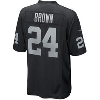 Las Vegas Raiders Willie Brown Black Game Retired Player Jersey