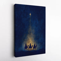 Nativity Star of Bethlehem Wall Decor, Three Wise Men Canvas Art, Religious Christian Christmas Canvas, Magi Holiday Home Present