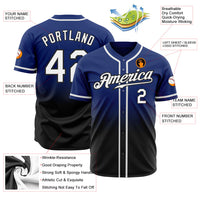 Custom Baseball Jersey - Royal White-Black Authentic Fade Fashion