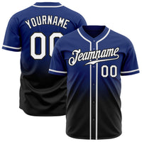 Custom Baseball Jersey - Royal White-Black Authentic Fade Fashion