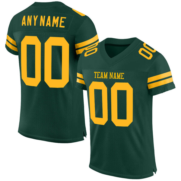 Custom Football Jersey - Green Gold Mesh Authentic