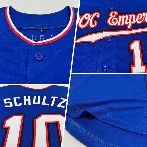 Custom Baseball Jersey - Royal White-Red Authentic