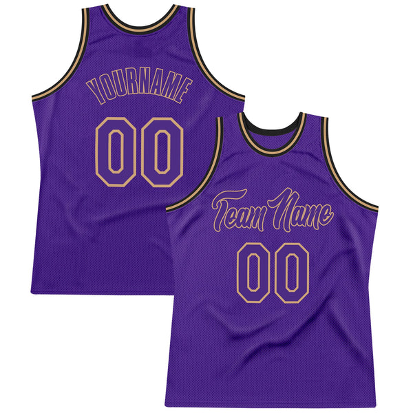 Custom Basketball Jersey - Purple Purple-Old Gold Authentic Throwback