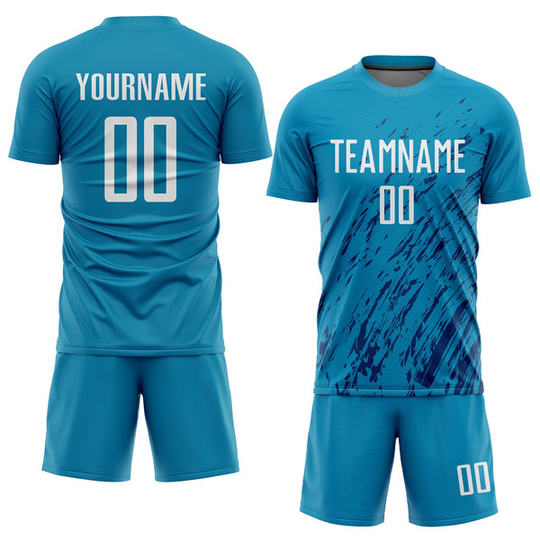 Custom Soccer Jersey - Panther Blue White-Black Sublimation Uniform