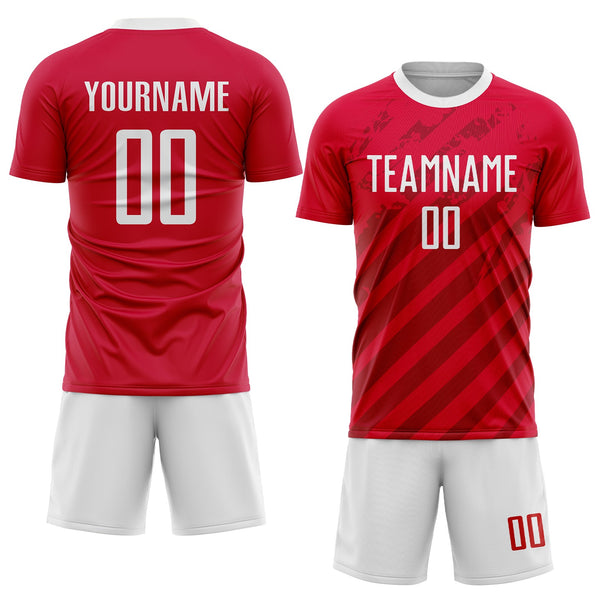 Custom Soccer Jersey - Red White Sublimation Uniform