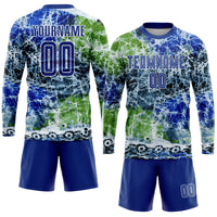 Custom Soccer Jersey - Tie Dye Royal-White Sublimation Uniform