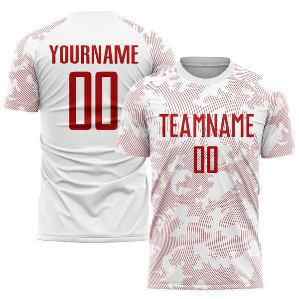 Custom Soccer Jersey - White Red Sublimation Uniform
