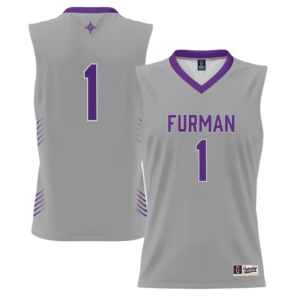 #1 Furman Paladins Lightweight Basketball Jersey - Gray
