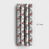 Off-Road Quad Bike Christmas Gift Wrap, Santa Riding ATV Wrapping Paper, Watercolor Santa Wrapping Paper, Winter Holiday Gift Wrapping Paper