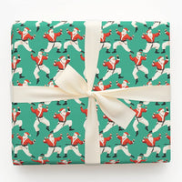 Teal Martial Arts Christmas Gift Wrap, Karate Santa Wrapping Paper, Black Belt Santa Wrapping Paper, Humorous Holiday Karate Fighter Gift Wrap