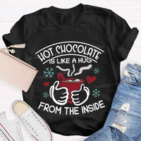Comfy Winter Holiday Quote T-Shirt, Hot Chocolate Christmas Shirt, Adorable Hot Cocoa Season Tee, Retro Christmas Graphic Shirt, Unisex Xmas Present