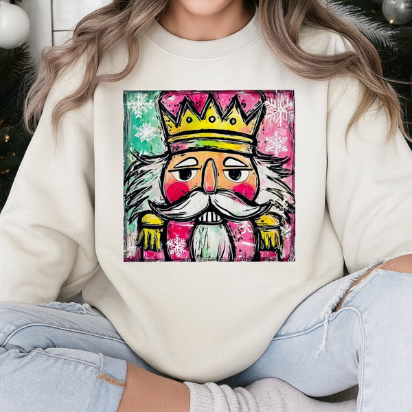 Watercolor Holiday Ballet Graphic Crewneck, Nutcracker Christmas Sweatshirt, Vintage Xmas Soldier Sweater, Adorable Festive H