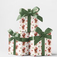 Santa Dog Holiday Gift Wrap, Vizsla Christmas Wrapping Paper, Hungarian Vizsla Wrapping Paper, Dog Lover Xmas Present Wrap, Gift Wrap Roll