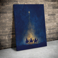 Nativity Star of Bethlehem Wall Decor, Three Wise Men Canvas Art, Religious Christian Christmas Canvas, Magi Holiday Home Present