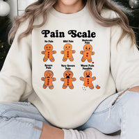 Humorous Nurse Christmas Sweater, Gingerbread Pain Scale Sweatshirt, Holiday Hospital Medical Crewneck, Adorable RN Doctor Xmas Present