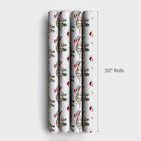 Santa Hat Dinosaur Gift Wrap, Watercolor T-Rex Christmas Wrapping Paper, Adorable Dino Holiday Wrapping Paper, Kids Winter Gift Wrapping Paper