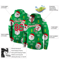 3D Print Holiday Pullover Hoodie, Custom Santa Christmas Sports Hoodie, Personalized Name Number Fleece Hoodie, Xmas Game Day Sweatshirt
