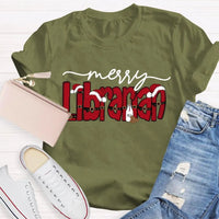 Merry Christmas Bookish T-Shirt, Librarian Christmas Shirt, Holiday Book Lover Graphic Tee, Reading Teacher Winter Holiday Shirt Present