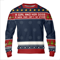 A Girl and Her Dogs Fair Isle Sweater, Dog Mom Ugly Christmas Sweater, Humorous Dog Lover Holiday Sweater, Festive Puppy Xmas Sweatshirt Present