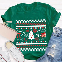 Festive STEM Holiday Teacher Tee, Math Elements Christmas Tree Shirt, Math Equations Xmas Tree Shirt, Science Teacher Christmas Shirt