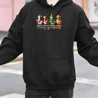Humorous Christmas Goose Sweatshirt, Merry Goosmas Hoodie, Adorable Farm Animal Hooded Pullover, Holiday Bird Sweater, Xmas Present for Goose Lover