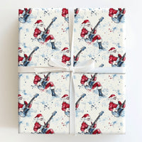 Watercolor Guitar Christmas Gift Wrap, Rock Star Santa Wrapping Paper, Cool Santa Holiday Wrapping Paper, Rocker Santa Christmas Gift Wrap