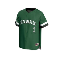 #1 Hawaii Rainbow Warriors Lightweight Collegiate Baseball Fashion Jersey - Green