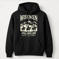 Western Cowboy Nativity Hoodie, Wise Men Still Seek Him Hoodie, Christian Faith Christmas Pullover Hoodie, Religious Holiday Present
